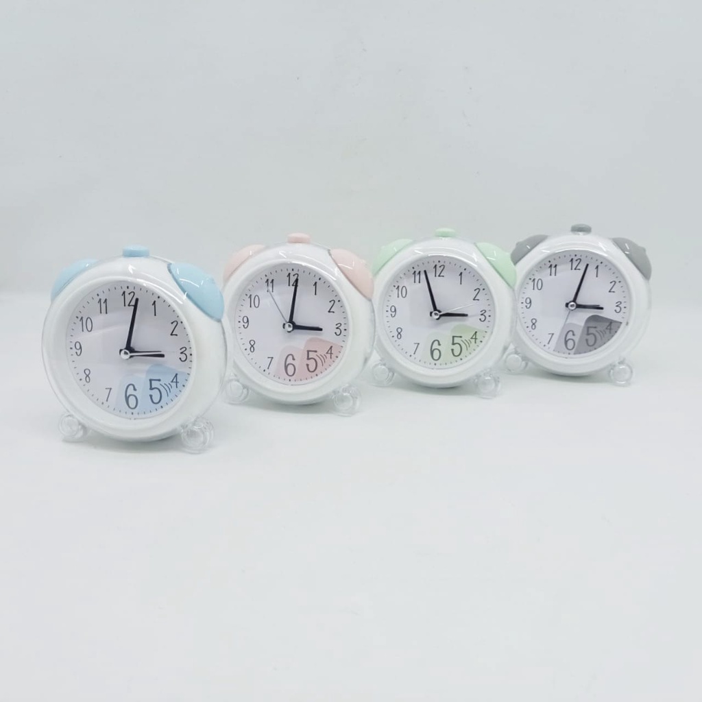 Jam Beker Weker Alarm Mini Model Bulat Sweep Movenment Bunyi Keras JH41