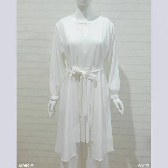 TUNIC WHITE LAYER SIZE XS S M L XL TUNIK BAJU ATASAN WANITA MUSLIM REALPICT ORIGINAL PUTIH