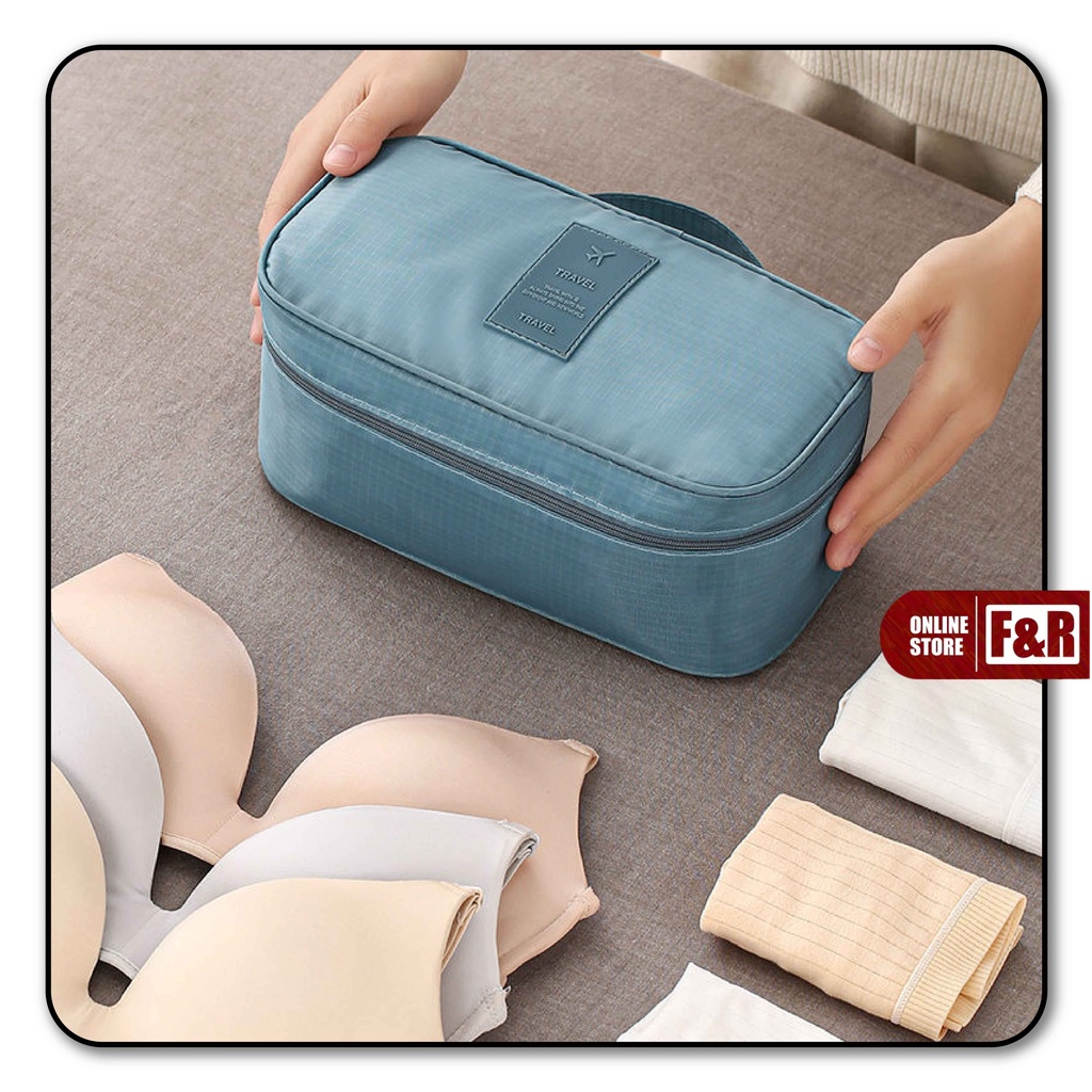 Tas Organizer Travel Pouch Tempat Penyimpanan Pakaian Dalam Bra Celana Dalam Pembalut Serbaguna Traveling Bag Multifungsi Gaya Korea