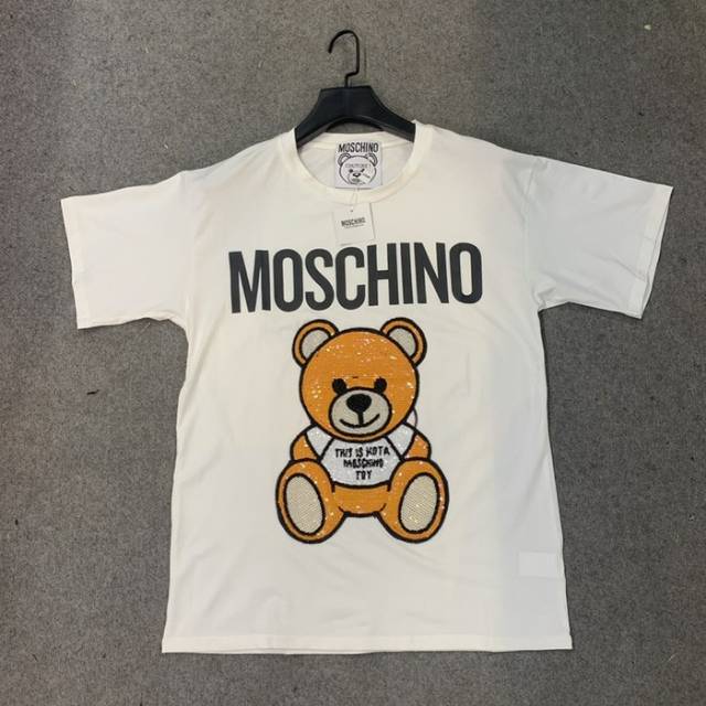 KAOS COMBED 30S MOSCHINO TEDY BEAR BAJU TSHIRT DISTRO