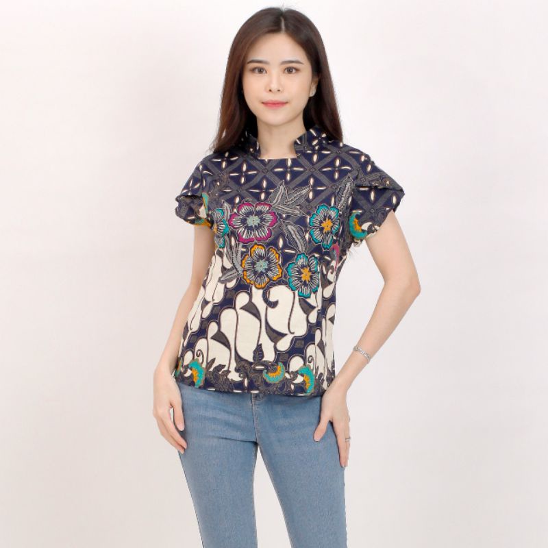 Batik wanita - Atasan blouse batik wanita fashion 569-4