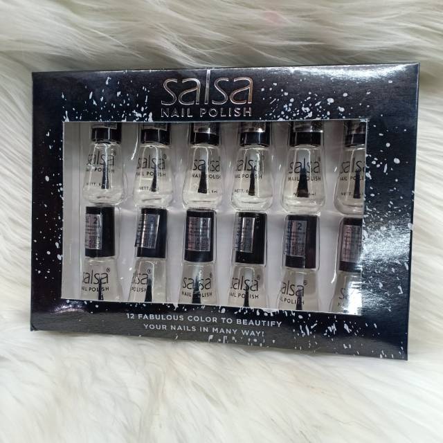 KUTEK SALSA NAIL POLISH BOK HITAM ISI 12