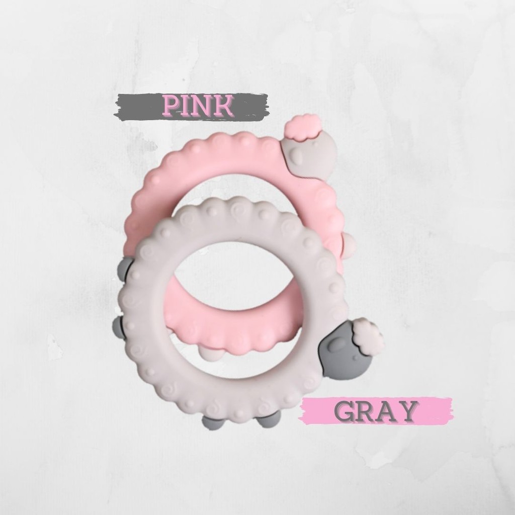 SILICONE BABY TEETHER LAMB RING