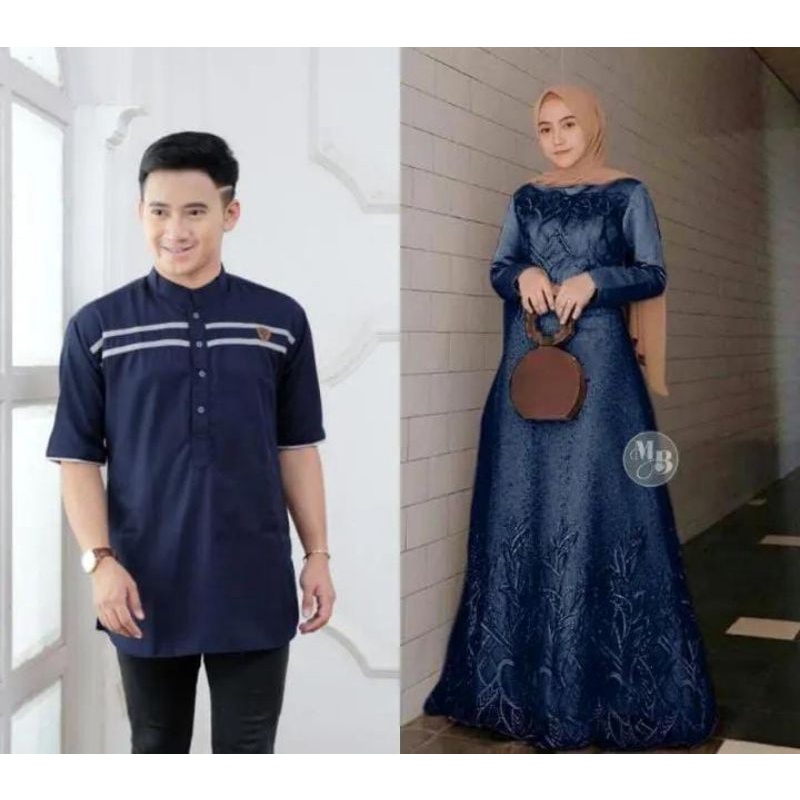 Gamis Couple LUNA DRESS Sarimbit Suami Istri Termurah Terbaru Pasangan Muslim