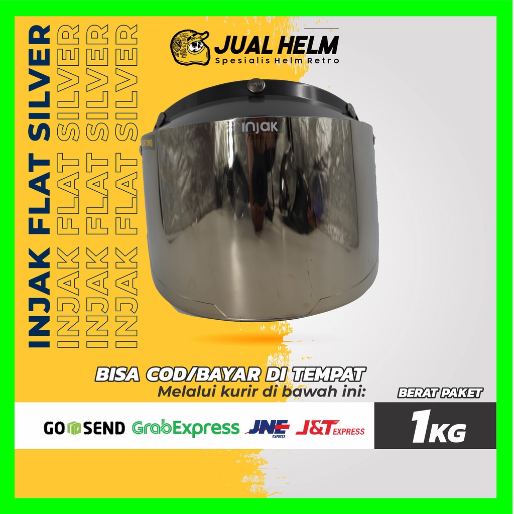 Kaca Injak Flat / Datar Visor (Kaca Bogo / Kaca Retro / Kaca Helm / Visor Helm)