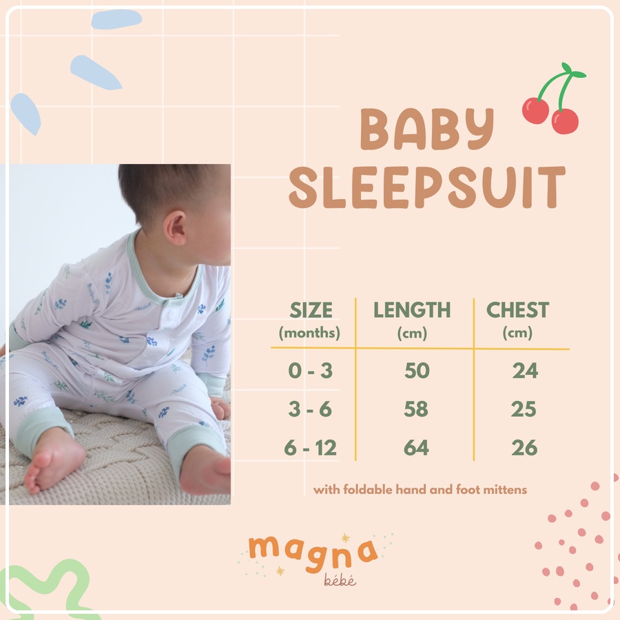 Magna Bebe Magnetic Baby Sleepsuit | Baju Tidur Bayi