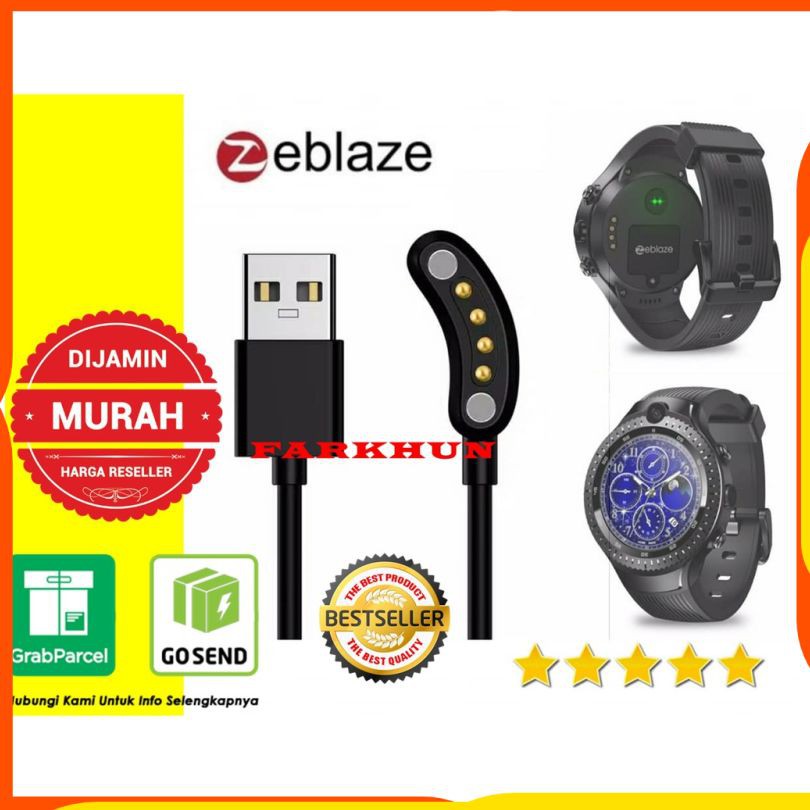 KABEL USB CHARGER MAGNETIC ZEBLAZE THOR 4 DUAL CABLE CHARGING CAS SMARTWATCH BEST SELLER