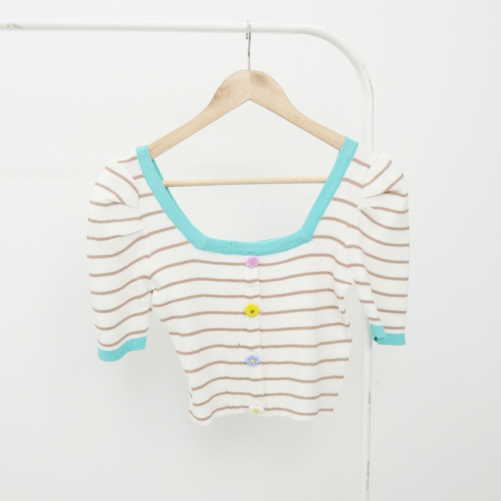 Adela puff stripe top -Thejanclothes