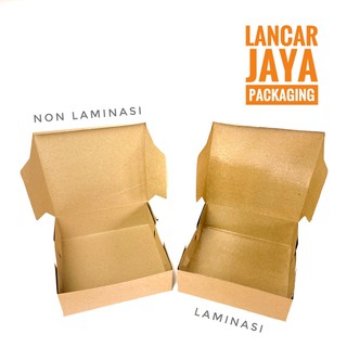 Jual BOX KRAFT COKLAT DOS KOTAK PACKAGING SNACK ROTI KUE UKURAN 22x22x7