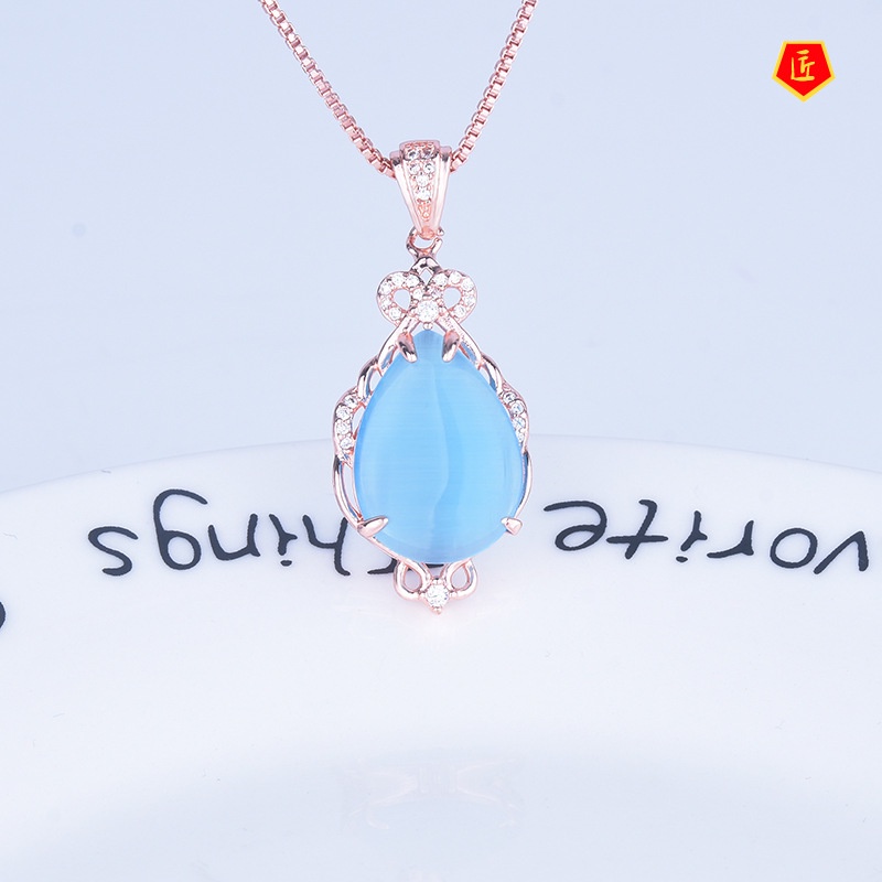 [Ready Stock]Fairy Crystal Rose Quartz Pendant Female Elegant Graceful