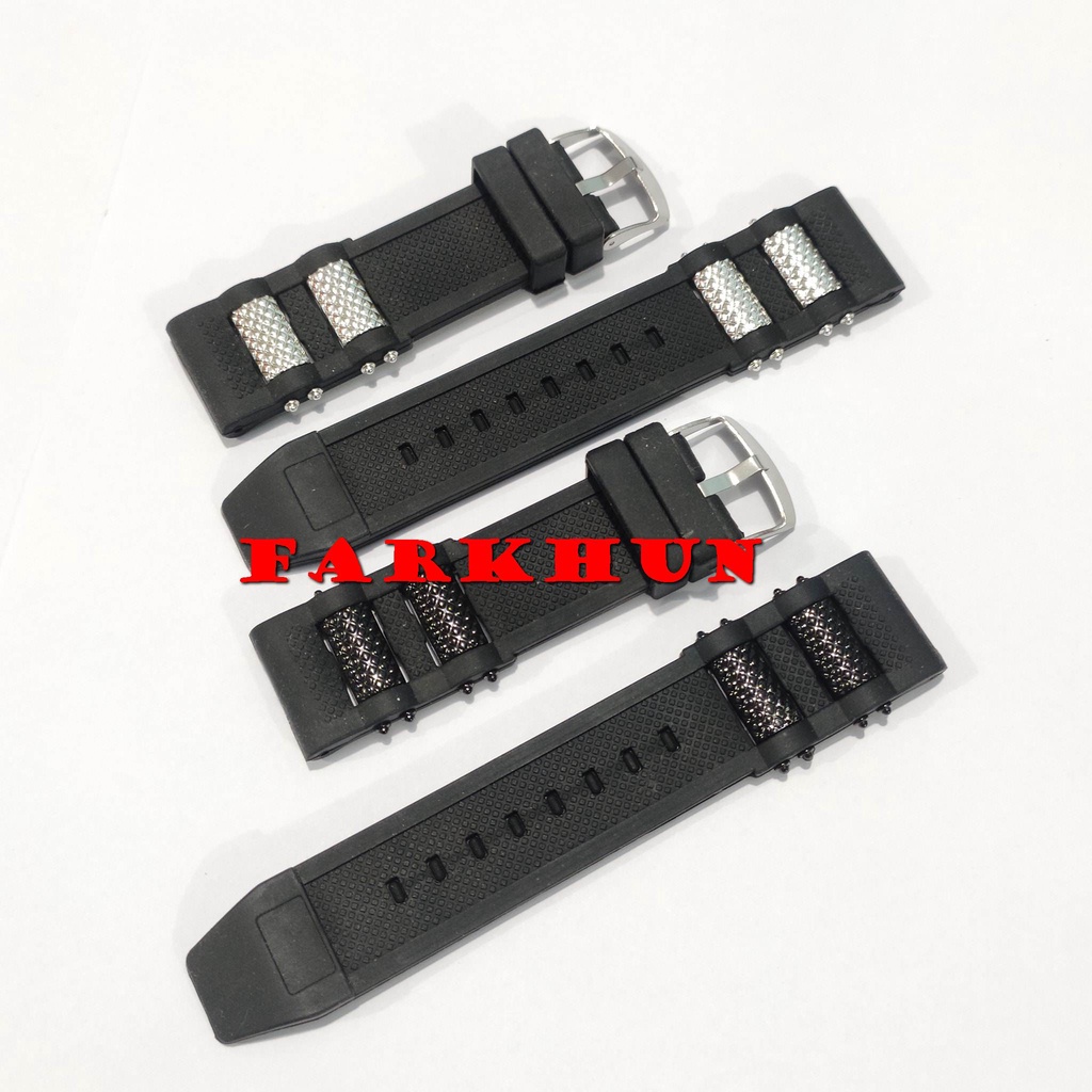 BEST SELLER STRAP RUBBER FASHION 24 MM BLACK BAND TALI JAM TANGAN KARET 24MM HITAM KALEP WATCH UNIVERSAL