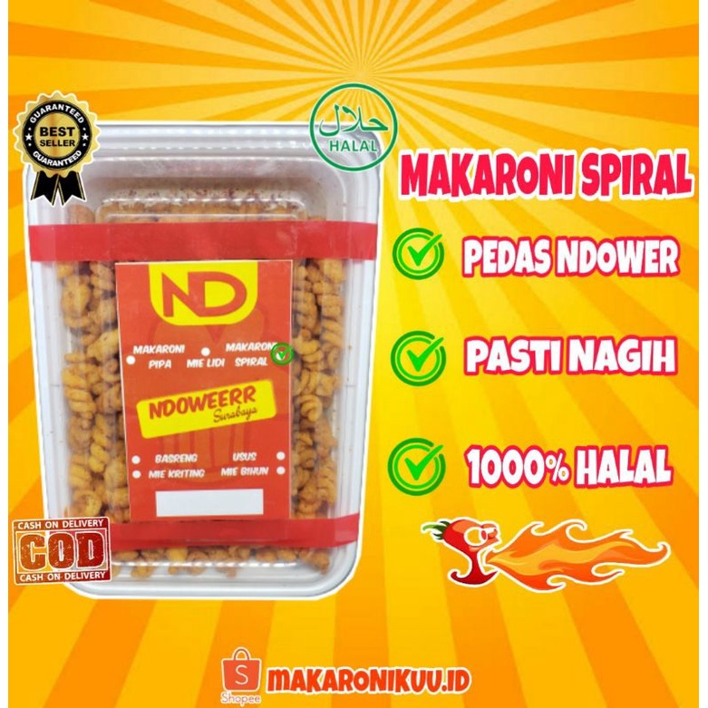 

Camilan Makaroni Spiral Pedas Ndower Kemasan Box 250g,Cemilan Makroni Pipa Spiral Macroni Pedas Asin