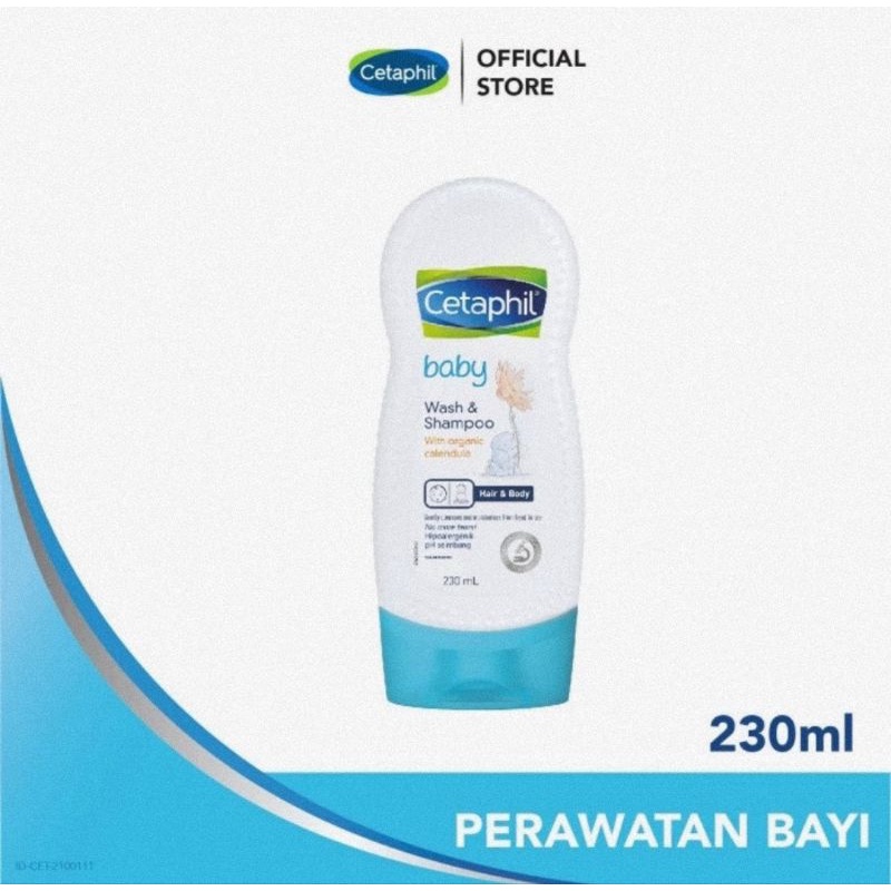 Cetaphil Baby Wash &amp; Shampoo With Organic Calendula 230ml - Sabun &amp; Shampo Bayi