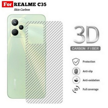 Sticker Skin Carbon Realme C35 - Back Skin Carbon 3D Garskin Anti Gores Belakang