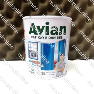 AVIAN Cat Minyak Kayu dan Besi Putih Hitam Gloss Doff 1Kg 1 Kg Kaleng Ready Mix Warna Tinting