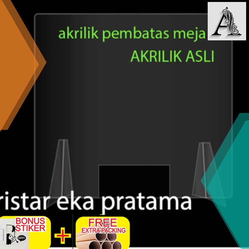 

Promo Akrilik partisi/ table divider/ pembatas kasir 2MM - 60x60cm