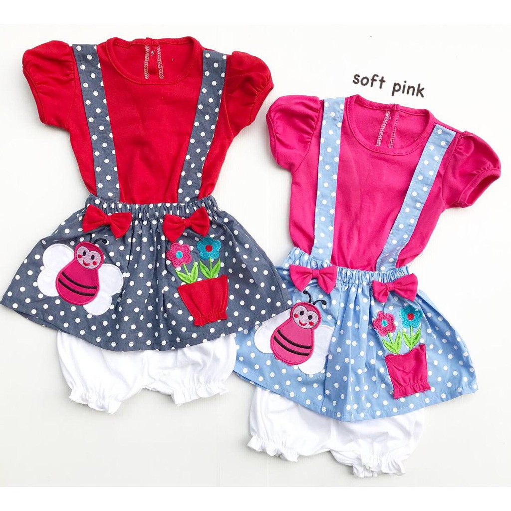 MINI GARDEN Baju Setelan Dress  Pergi Lucu Fashion Anak Bayi Perempuan Cewek Terlaris Lucu