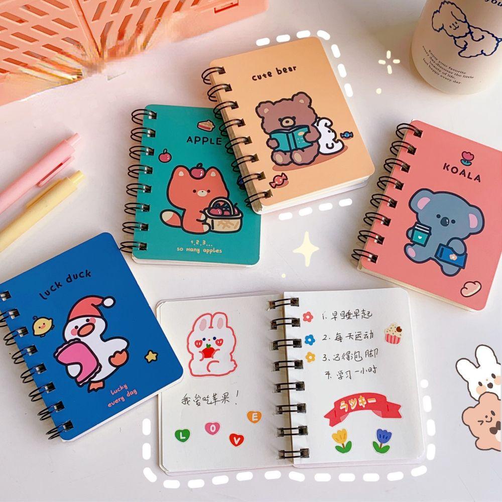 Lanfy Buku Catatan / Diary Mini Portable Motif Kartun Bebek Lucu Untuk Pelajar