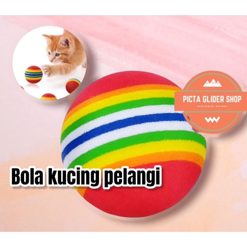 rainbow ball bola pelangi mainan untuk kucing kecil