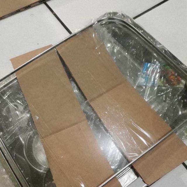 Fast Food Duo Asta / Tempat Makanan Prasmanan Serving Dish Dobel 2 In1 Stainless Anti Karat