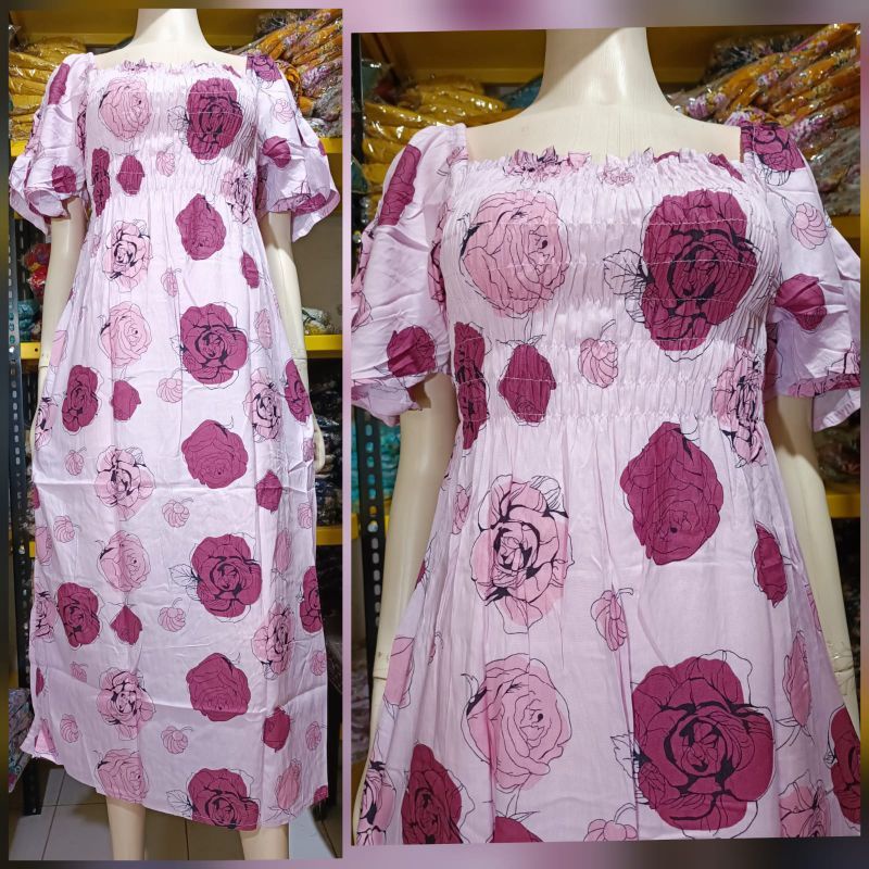 Daster bali Faya Panjang Kerut Lengan Lonceng LD 110/XL