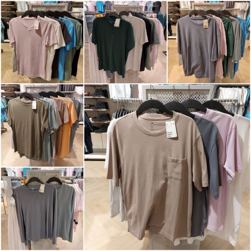 [SALE] JASTIP BASIC MENS HM | KAOS POLOS LENGAN PENDEK/PANJANG | OVERSIZED | POLO COWO H&M