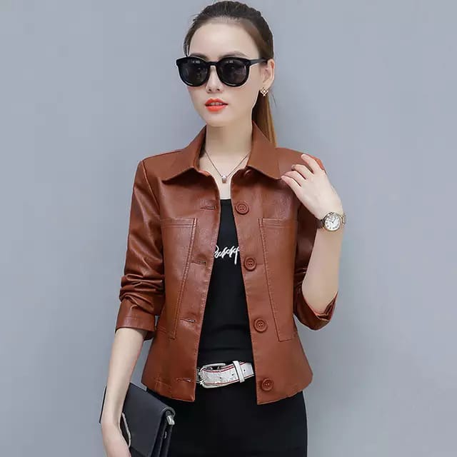 jaket crop blazer wanita semi kulit jaket blazer wanita jaket kulit crop