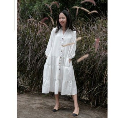Maven Leanore Midi Dress in Polar White