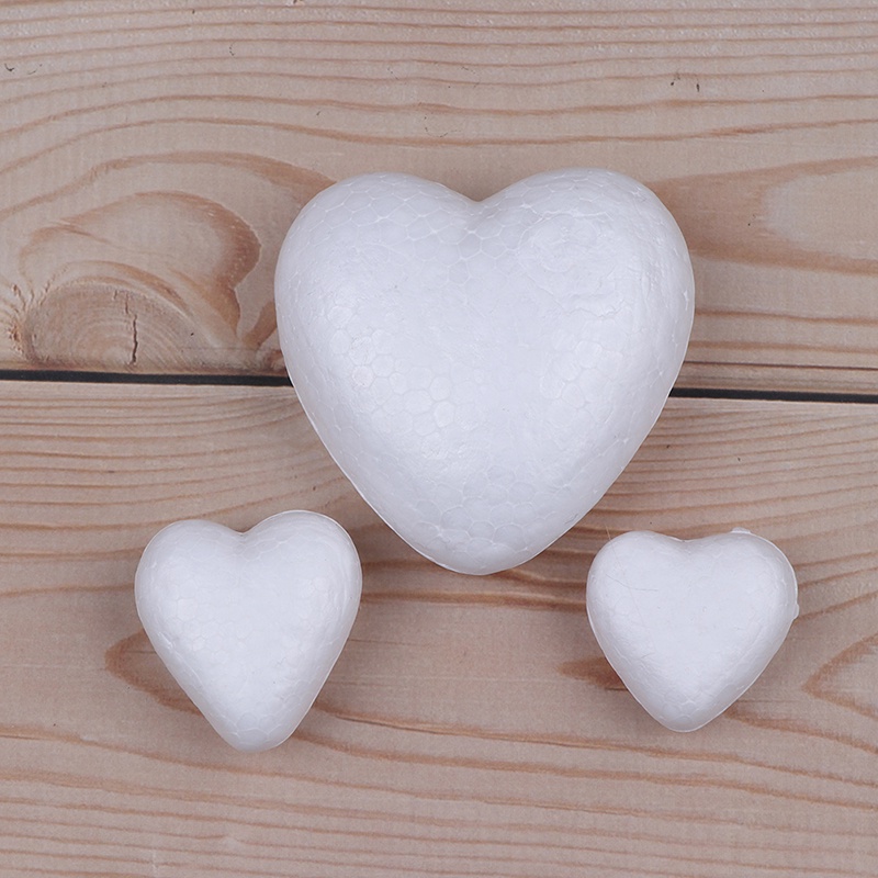 10pcs Busa Polystyrene Styrofoam Bentuk Hati Untuk Natal