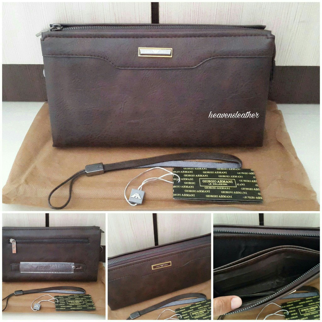 DOMPET CLUTCH HAND BAG HANDBAG PRIA HANDBAG COWOK HANDBAG IMPORT GIORGIO ARMANI 006