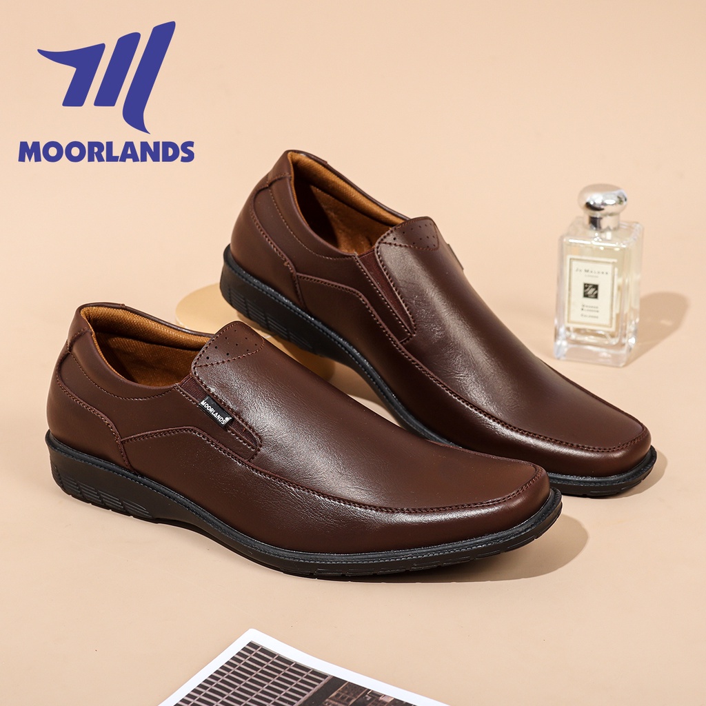 MOORLANDS Sepatu Pantopel Tali Hitam Pria Sepatu Pantopel Kulit Tali Sepatu Kerja Formal Pria