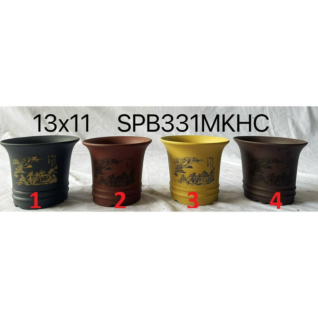 SPB331-13cm Pot Keramik Bonsai Bunga Import Murah Berkualitas Model bulat tinggi