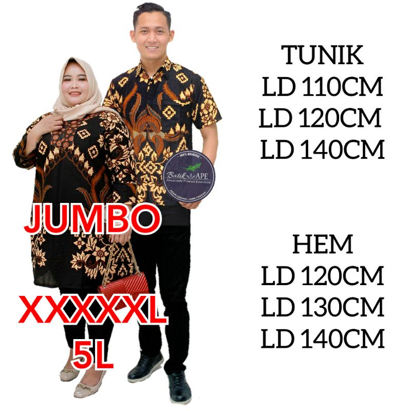 COUPLE FAMILY JUMBO 5L BIGSIZE LD 140CM GAMIS BATIK SERAGAM KELUARGA MOTIF BOROBUDUR SOGAN KOMBINASI