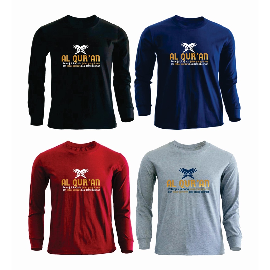 FANSHOP / KAOS DISTRO DAKWAH SANTRI ISLAMI / LENGAN PANJANG / AL-QUR'AN - SIZE M, L, XL, XXL