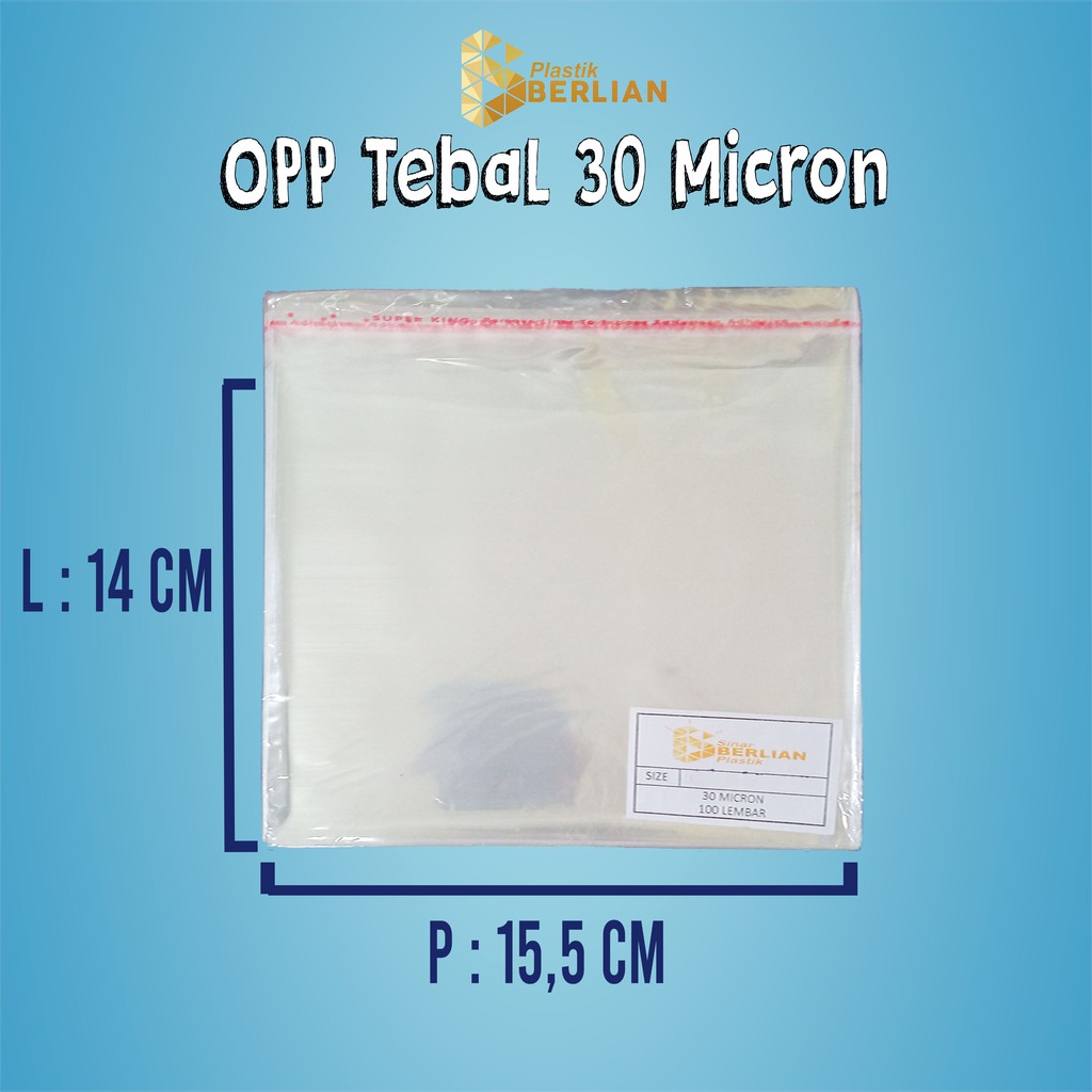 

15,5 X 14 cm Plastik OPP TEBAL 30 MICRON (100 lbr)