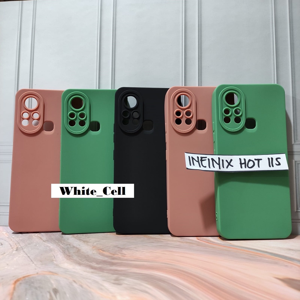 SoftCase Pro Camera Silicon Matte Case Full Cover Infinix Hot 11S Note 10 Pro Hot 10S Hot 10 Hot 8  White_Cell