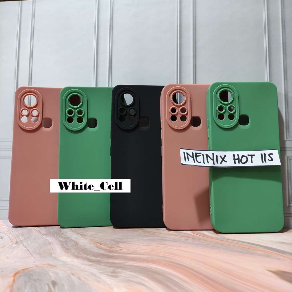 SoftCase ProCamera Silicon Matte Case Full Cover Infinix Hot 11S Note 10 Pro Hot 10S Hot 10 Hot 8  White_Cell