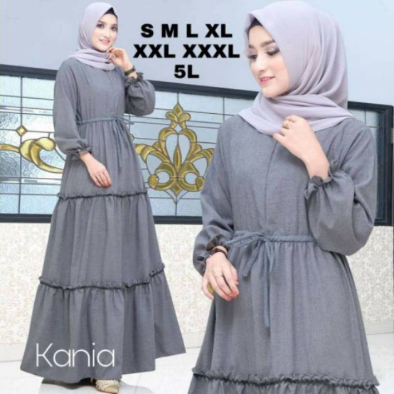 GAMIS REMPEL POLOS BIG SIZE / BAJU GAMIS JUMBO MURAH SYAR'I/KANIA DRESS BIG SIZE/FASHION MUSLIM WANI