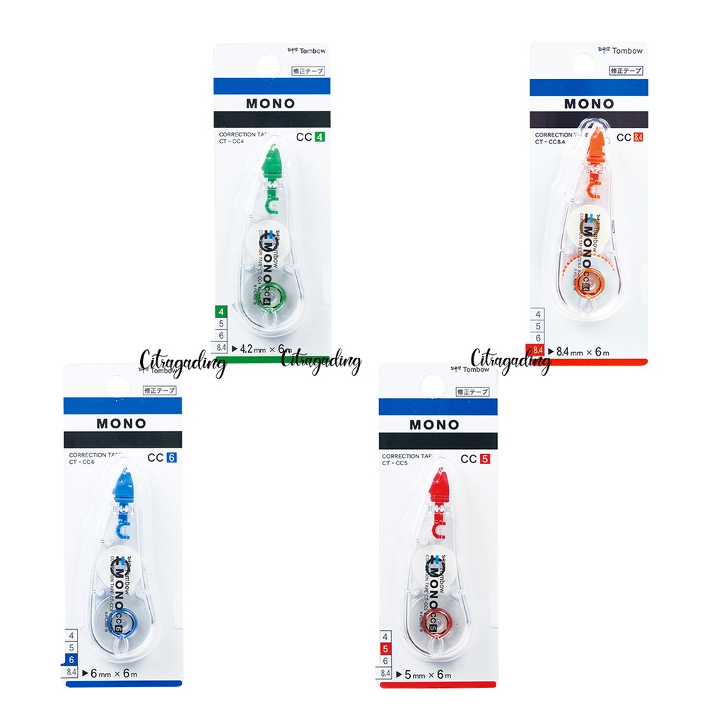 

CORRECTION TAPE TOMBOW MONO CT-CC PITA KOREKSI 6m POLOS WARNA WARNI FANCY LUSIN ECER GROSIR TIPEX