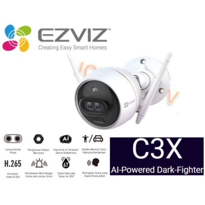 Ezviz C3X IP Camera 1080P Outdoor Dual Lens AL Color Night Vision Garansi Resmi