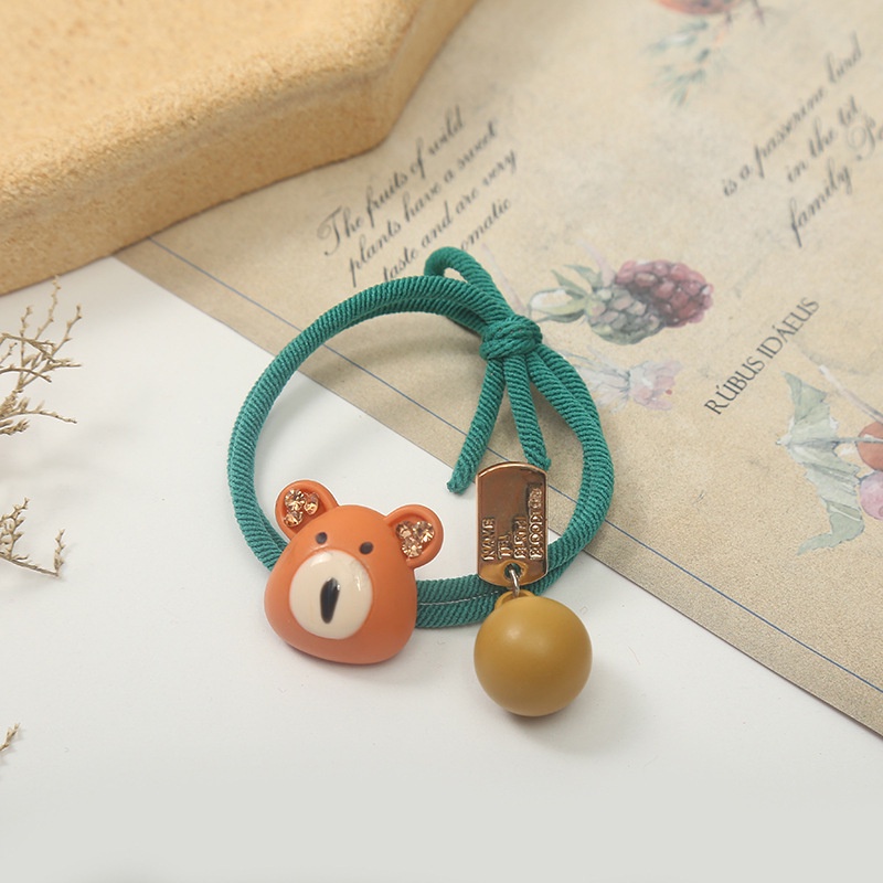 MURMURE.ID | KARET IKAT RAMBUT ALA KOREA MOTIF BERUANG BEAR HAIRTIE / IKAT RAMBUT MOTIF BERUANG HA146-GREEN