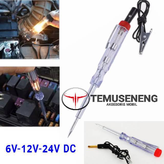 Tespen Dc Alat Tester Aki Mobil Motor Led Test Pen Battery Baterai Tespen Accu Aki 6-12-24 V Testpen Dc Murah