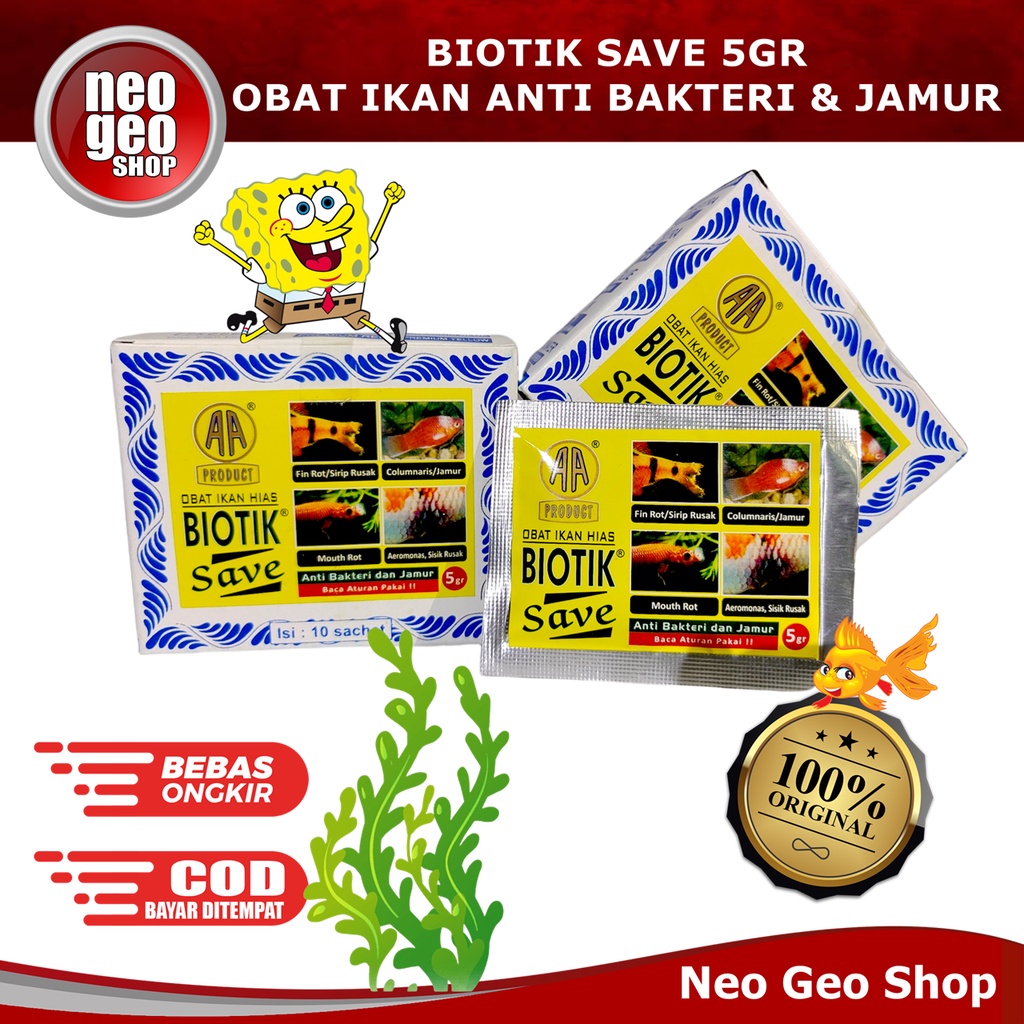 BIOTIK SAVE Obat Ikan Hias Koi 5g 5gr 5 gr Anti Bakteri dan Jamur