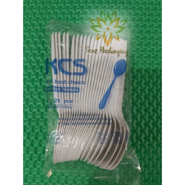 sendok makan KCS,sendok makan plastik putih,food grade,sendok plastik