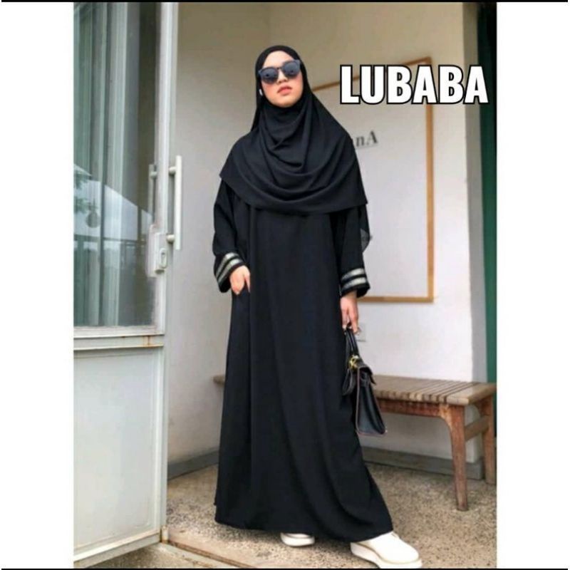Gamis Hitam Wanita Muslim Lubaba Pita