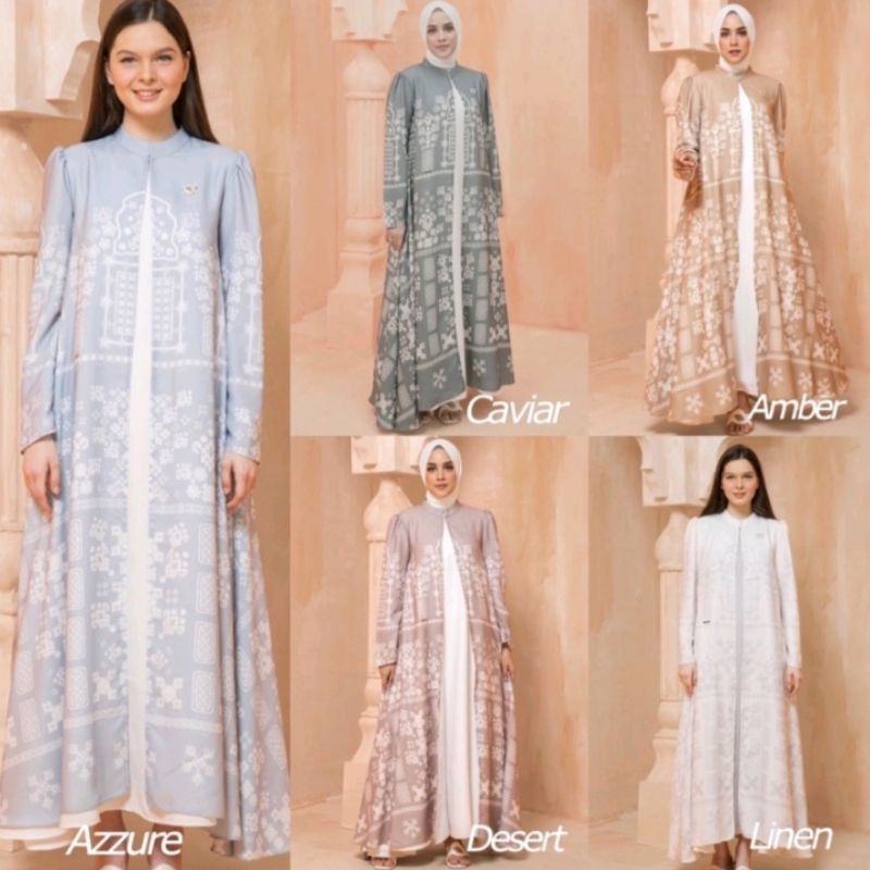 Preloved Mashrabiya outer wearing klamby color Amber size XL