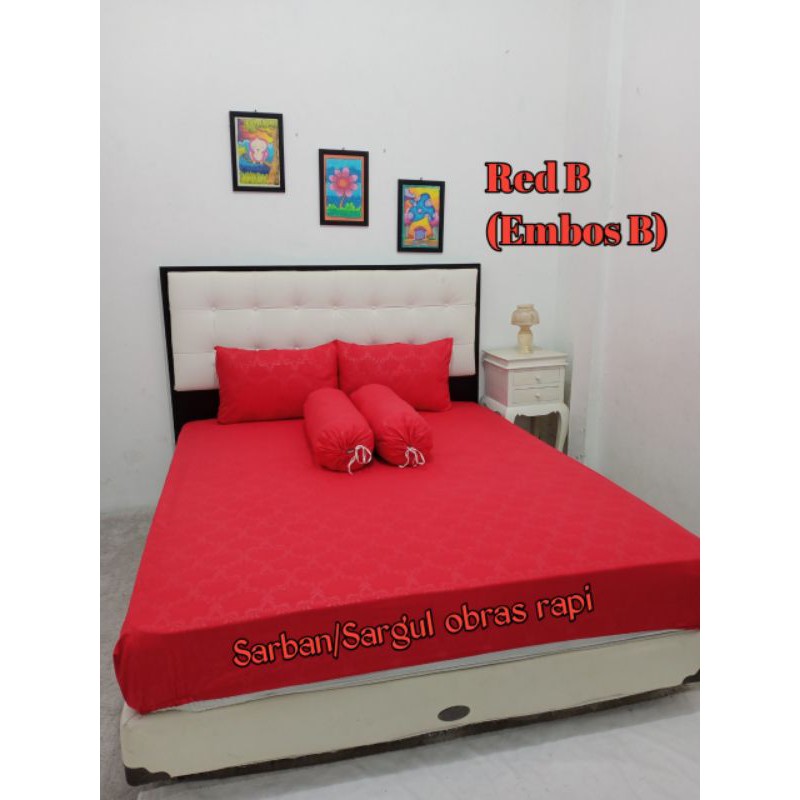 sprei homemade emboss red b