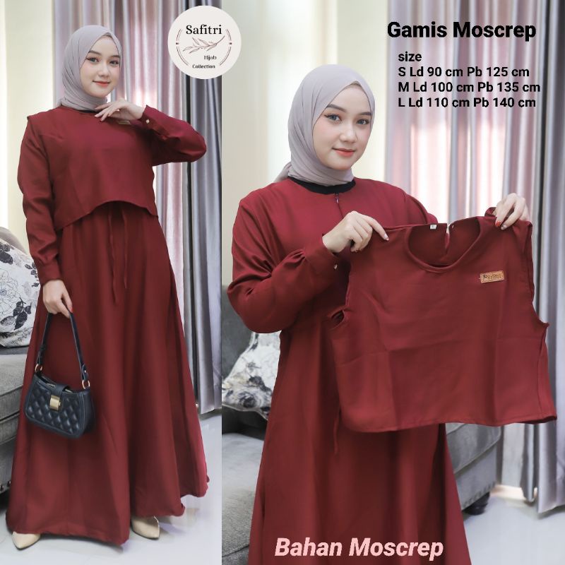 Gamis Moscrep Terbaru by ORI SAFITRI size S M L