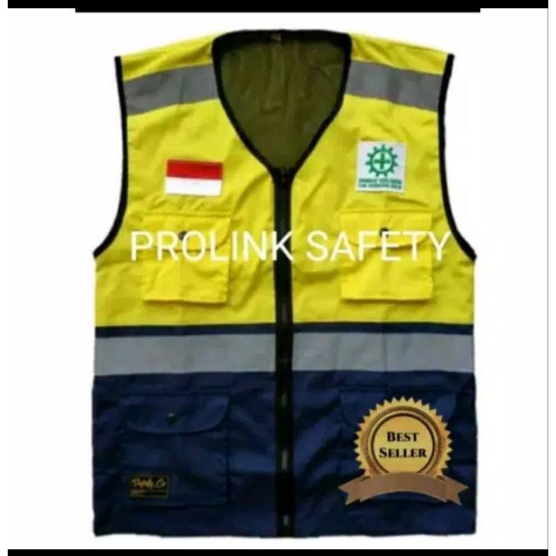 ROMPI SAFETY BAHAN DRILL KUNING NAVY PAKE FURING