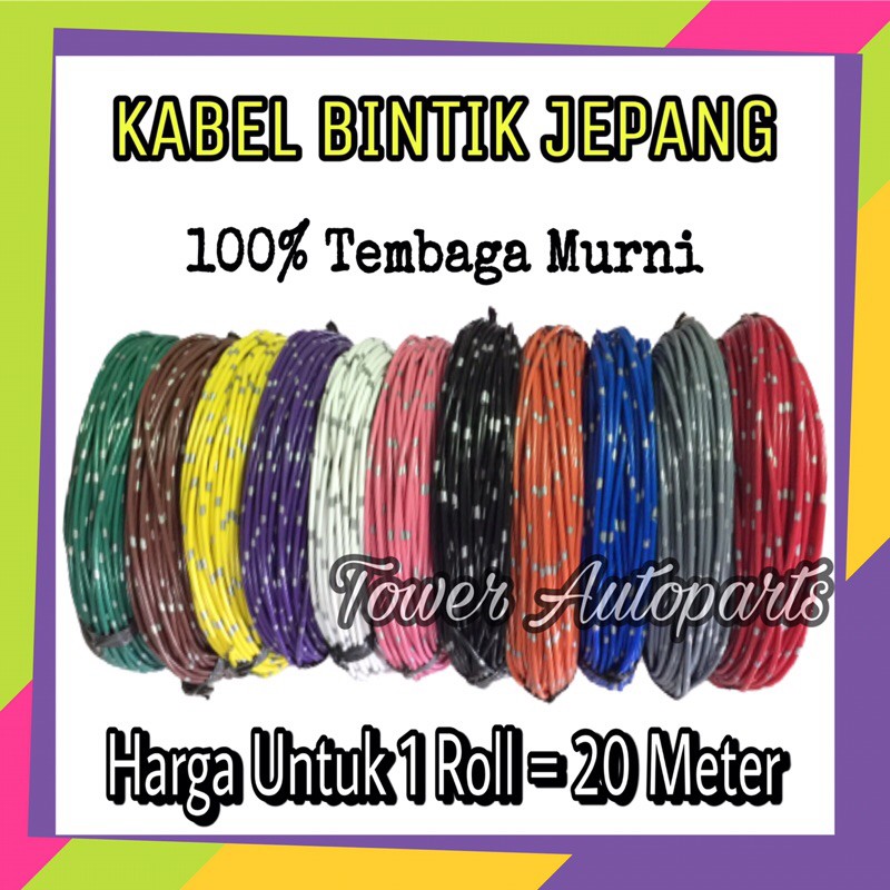 Kabel Body / Kabel Bintik Jepang 0.5 MM / Kabel Serabut Mobil &amp; Motor Kualitas Astra